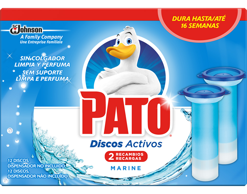 BLOCO PATO SANITÁRIO DISCOS ACTIVOS RECARGA MARINHO 2X36ML