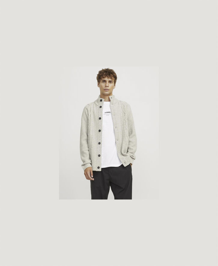 JJ-REBEL JREBJOSH KNIT CARDIGAN White melange