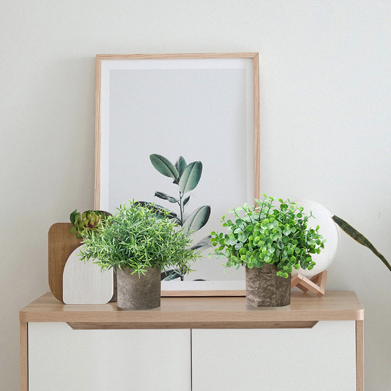 Deko Kunstblumen Eukalyptus Home Topfpflanzen