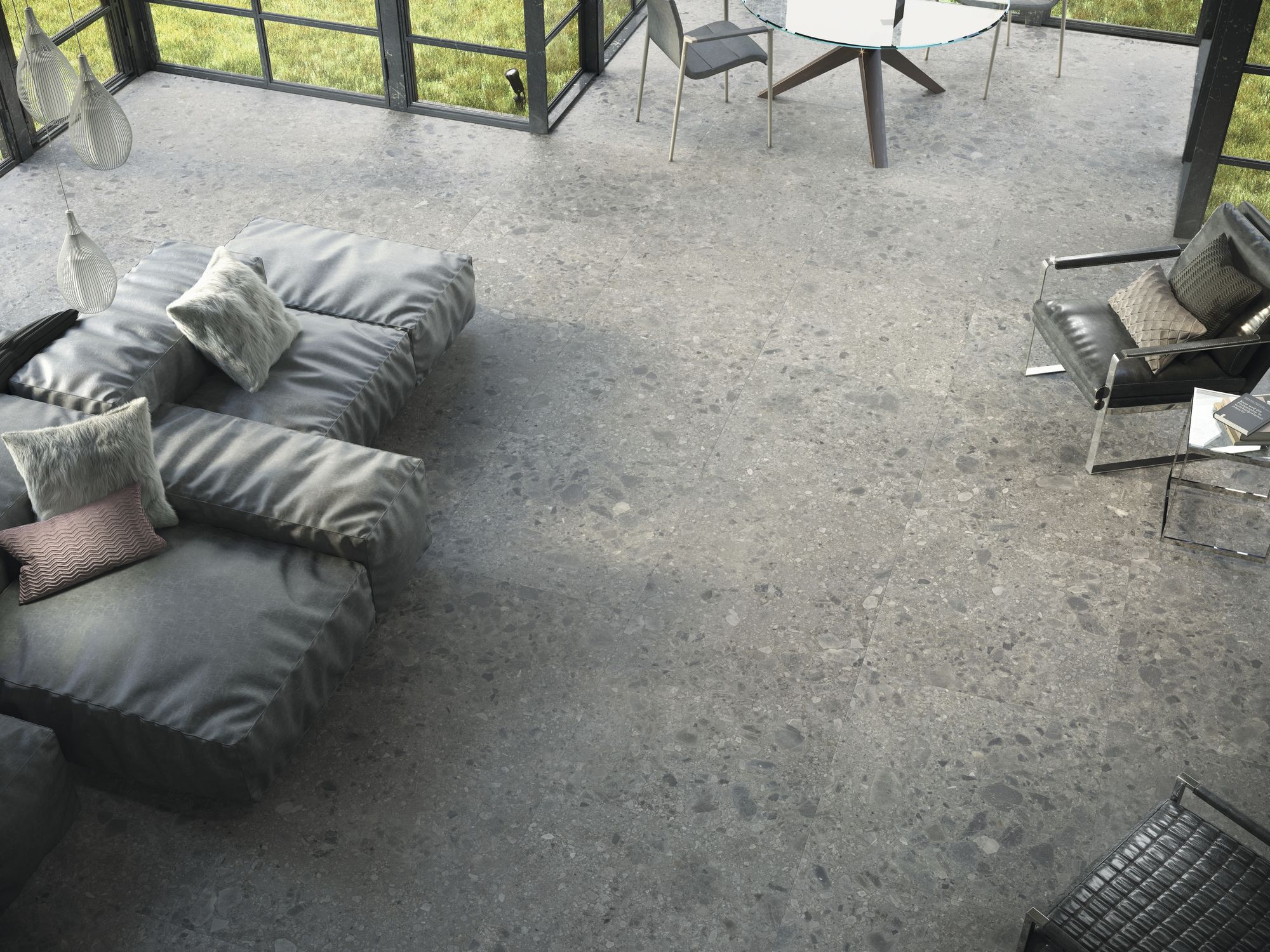 Jabo Terrazzo Nover Steel vloertegel 80x80 gerectificeerd