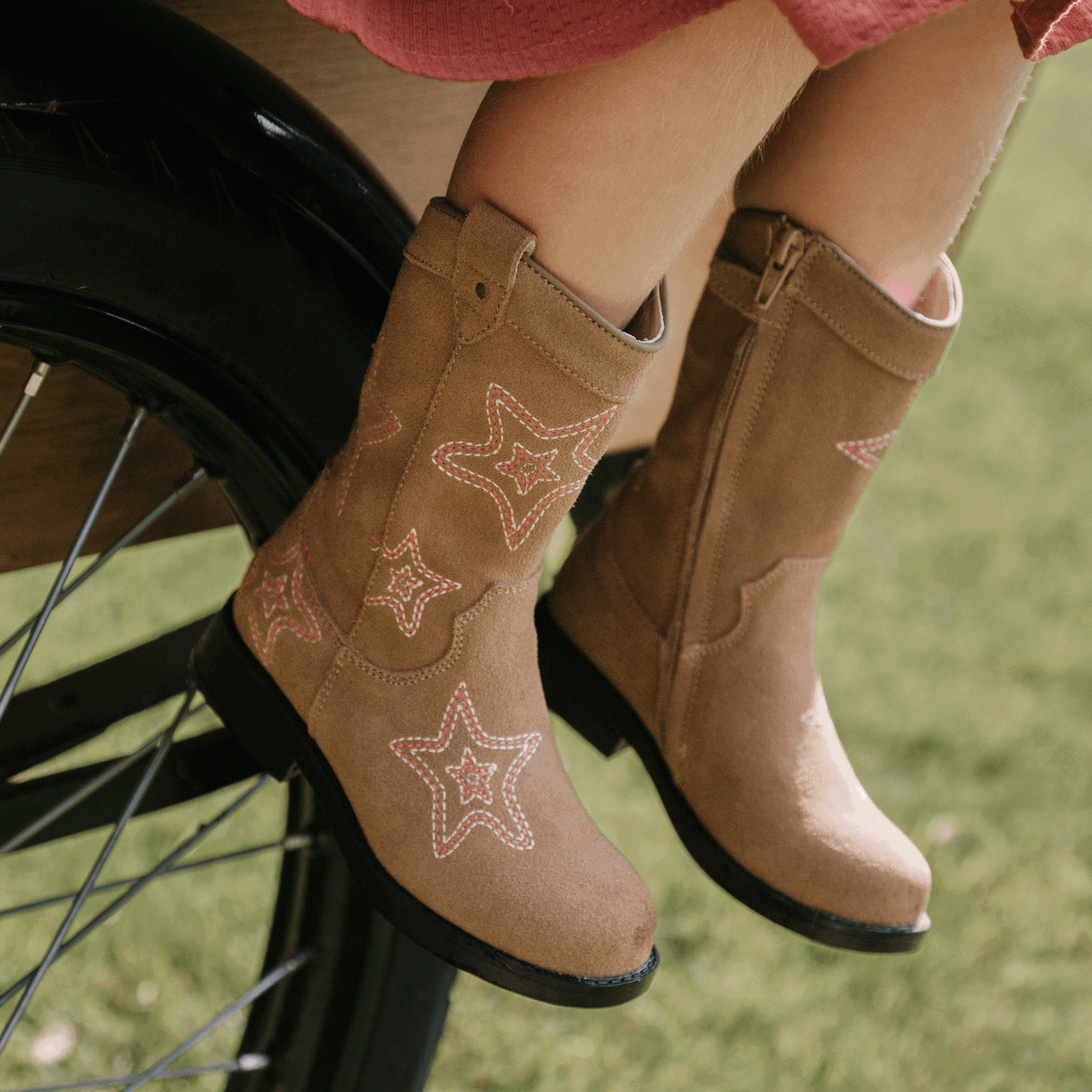 Shoesme cognac cowboylaars met sterren Suède | Sale