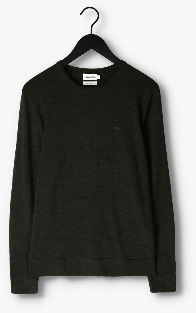 CALVIN KLEIN olijf calvin klein sweater superior wool crew neck sweater