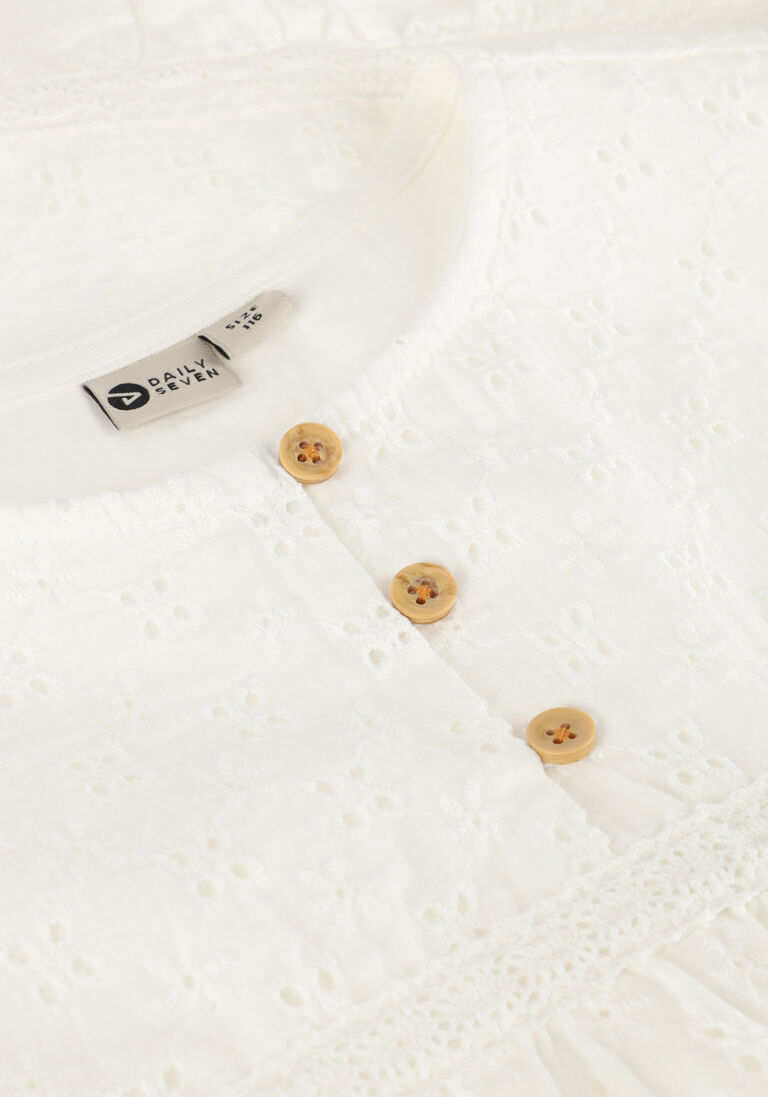 DAILY7 gebroken wit daily7 mini jurk dress ruffle broderie