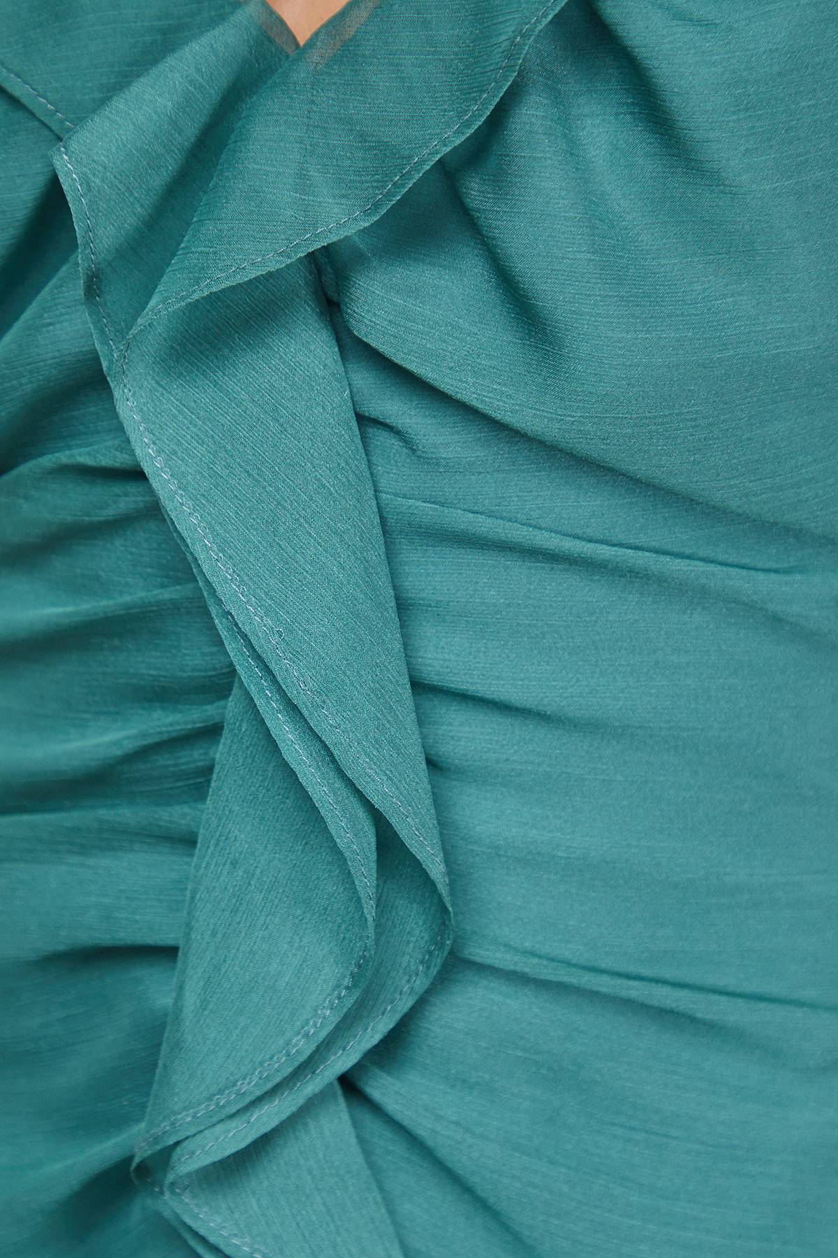 Warehouse Robe Mi-longue en Mousseline à Volants et Bustier Froncé