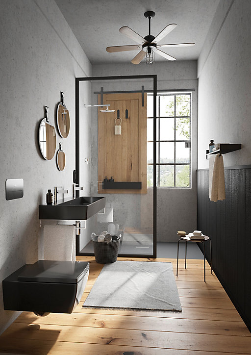 Receveur de douche à poser 90 x 100 cm, anthracite, Squaro Infinity