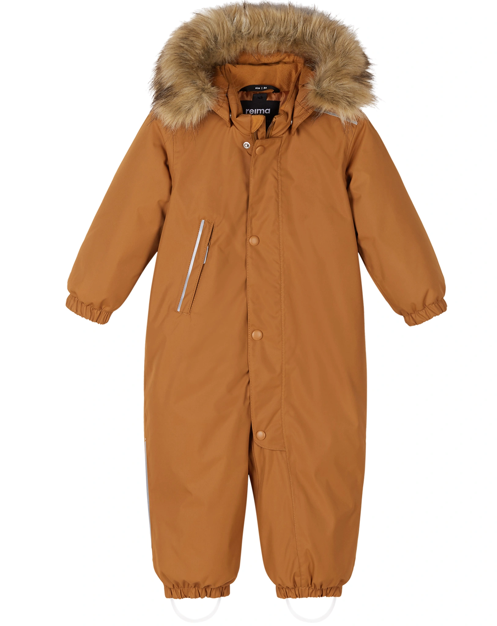 Schneeanzug GOTLAND mit Kunstfellbesatz in cinnamon brown