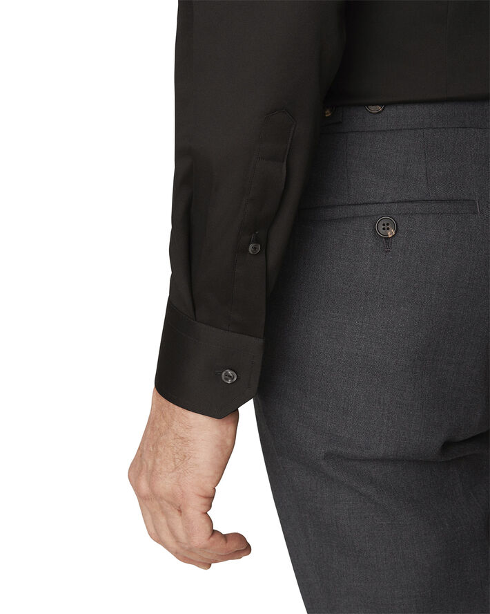 ETON Black Signature Twill Shirt - Slim Fit Sort