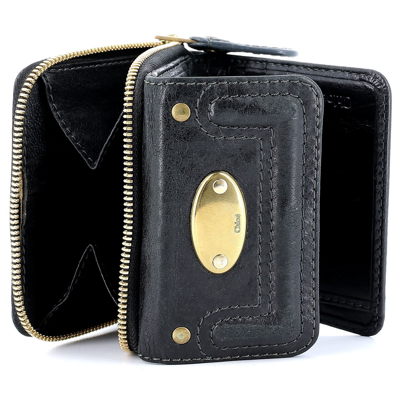 Chloé Porte-monnaie en Cuir noir - Très bon état - Longueur 11.5 cm