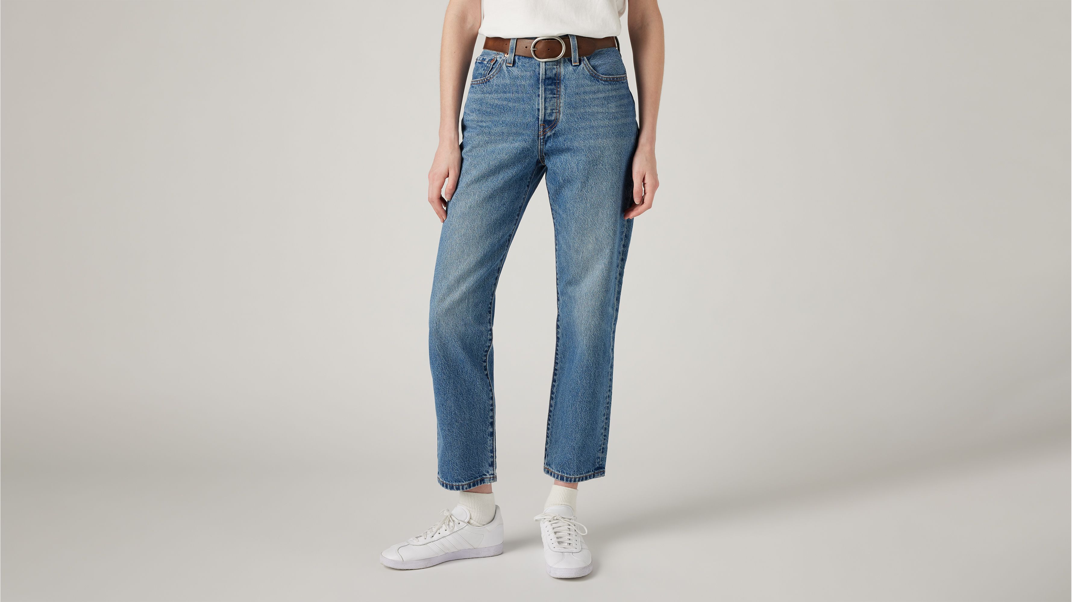 Jean 501® Levi's® Crop - Medium Indigo Worn In - Bleu