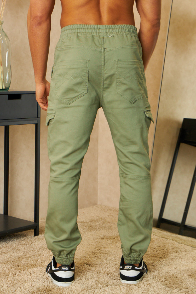 Joggerpant kaki à poches cargo