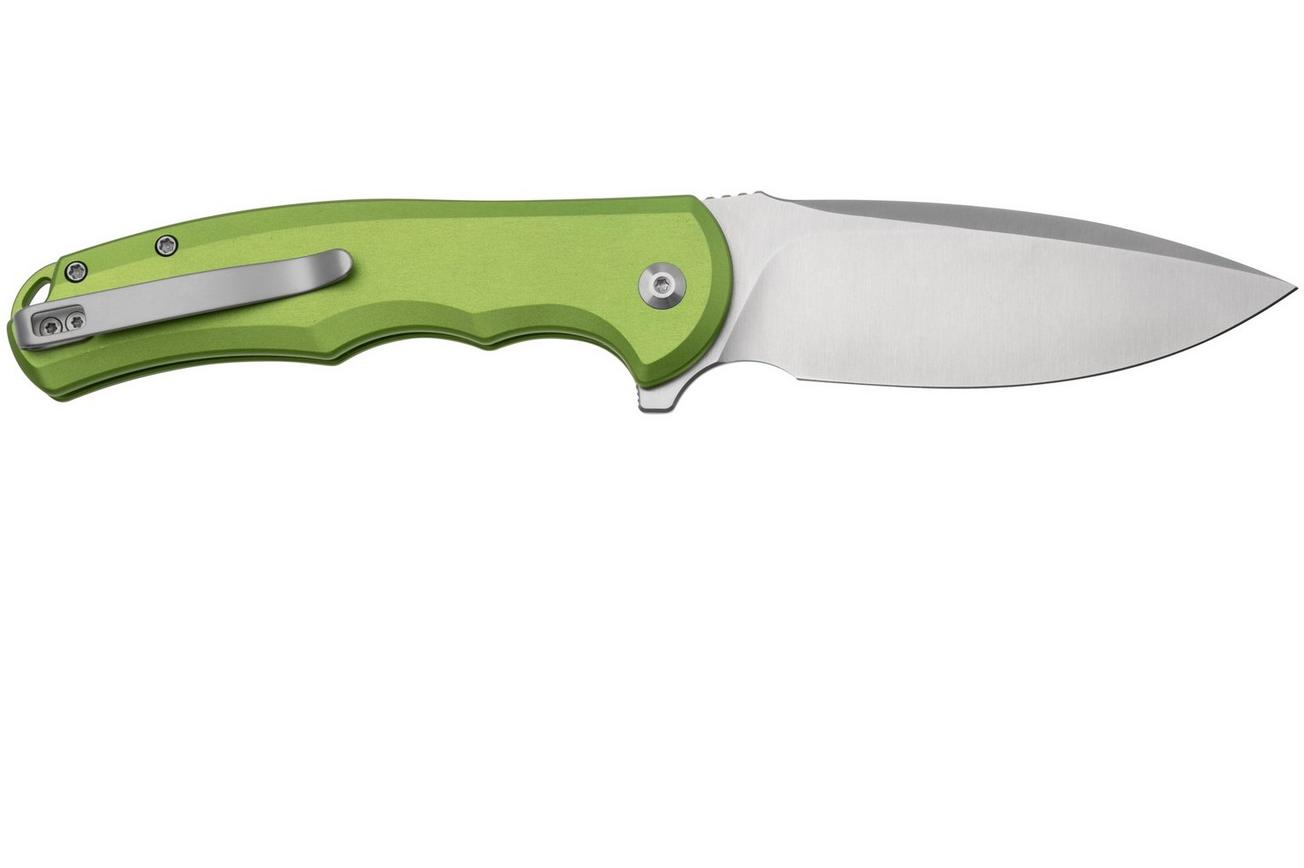 CIVIVI Button Lock Praxis C18026E-3 Lime Green Aluminum, zakmes