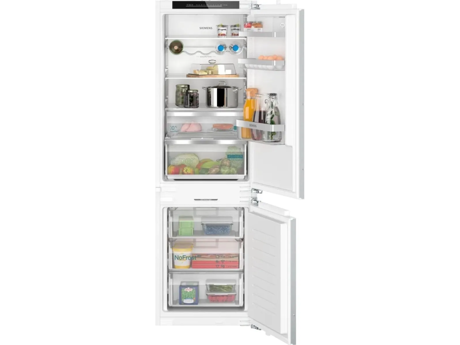 Siemens iQ500 KI86NADD0 - Køleskab/fryser - bund-fryser - til indbygning - niche - bredde: 56 cm - dybde: 55 cm - højde: 177.5 cm - 260 liter - Klasse D