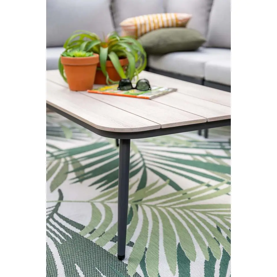 Teramon lounge tafel - 130x70 cm - c.black - light teak Vironwood