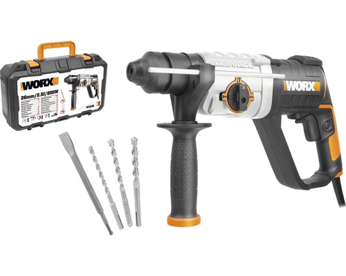 WORX 800W 2,5 Joule WX339 boor- en beitelhamer, inclusief koffer en accessoires