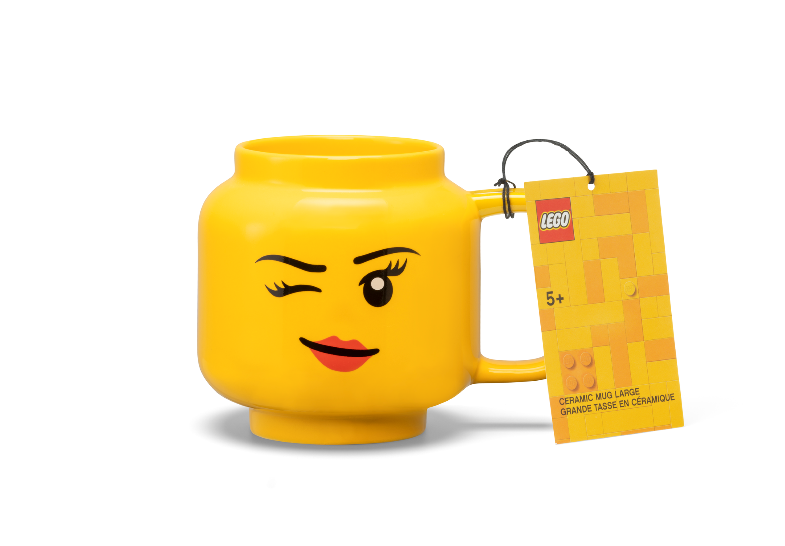 Caneca grande de cerâmica com menina piscando 5007876