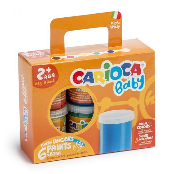 Carioca Tinta para Pintura a Dedos Pack De 6 Cores
