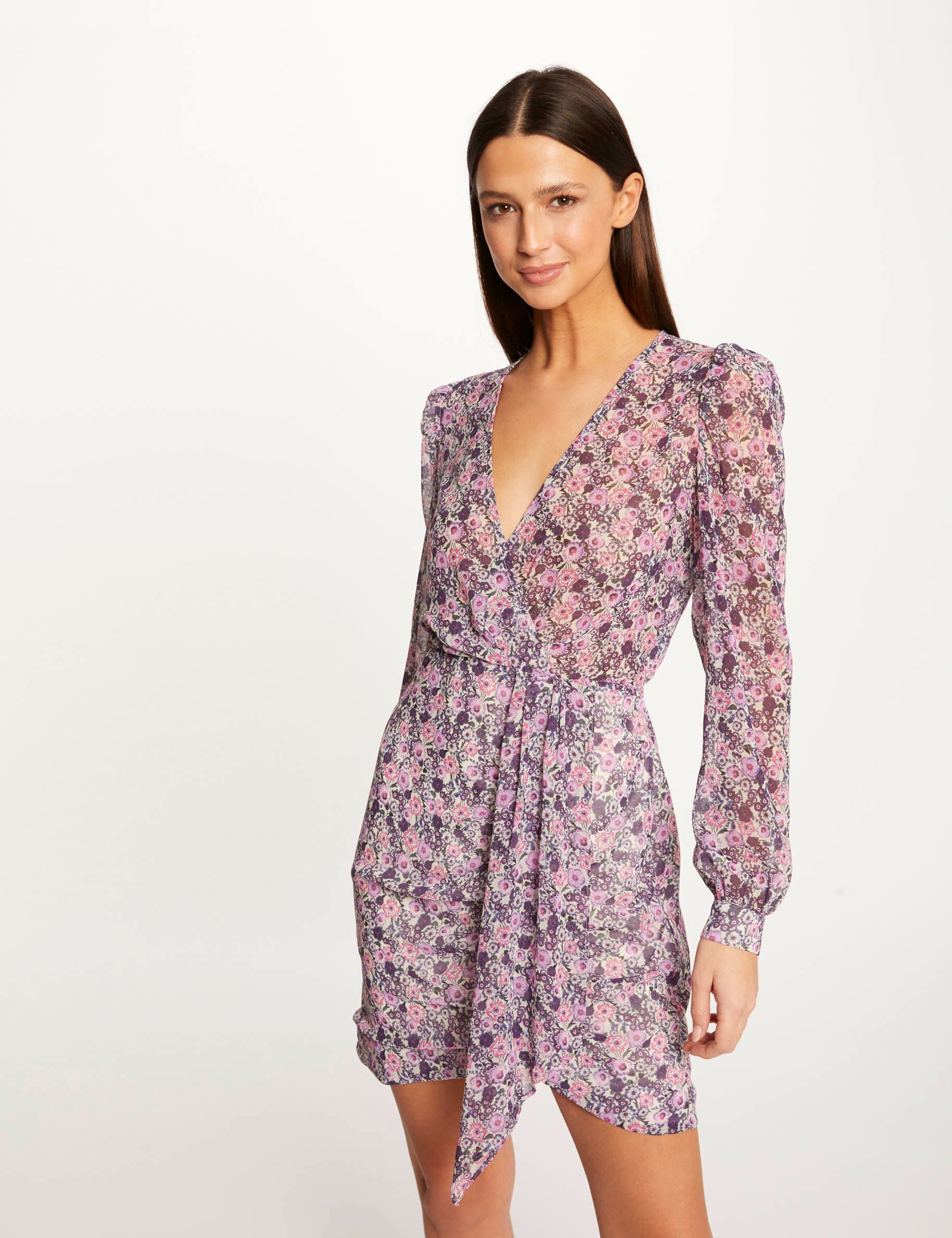 Robe portefeuille imprimé floral multico femme - multico
