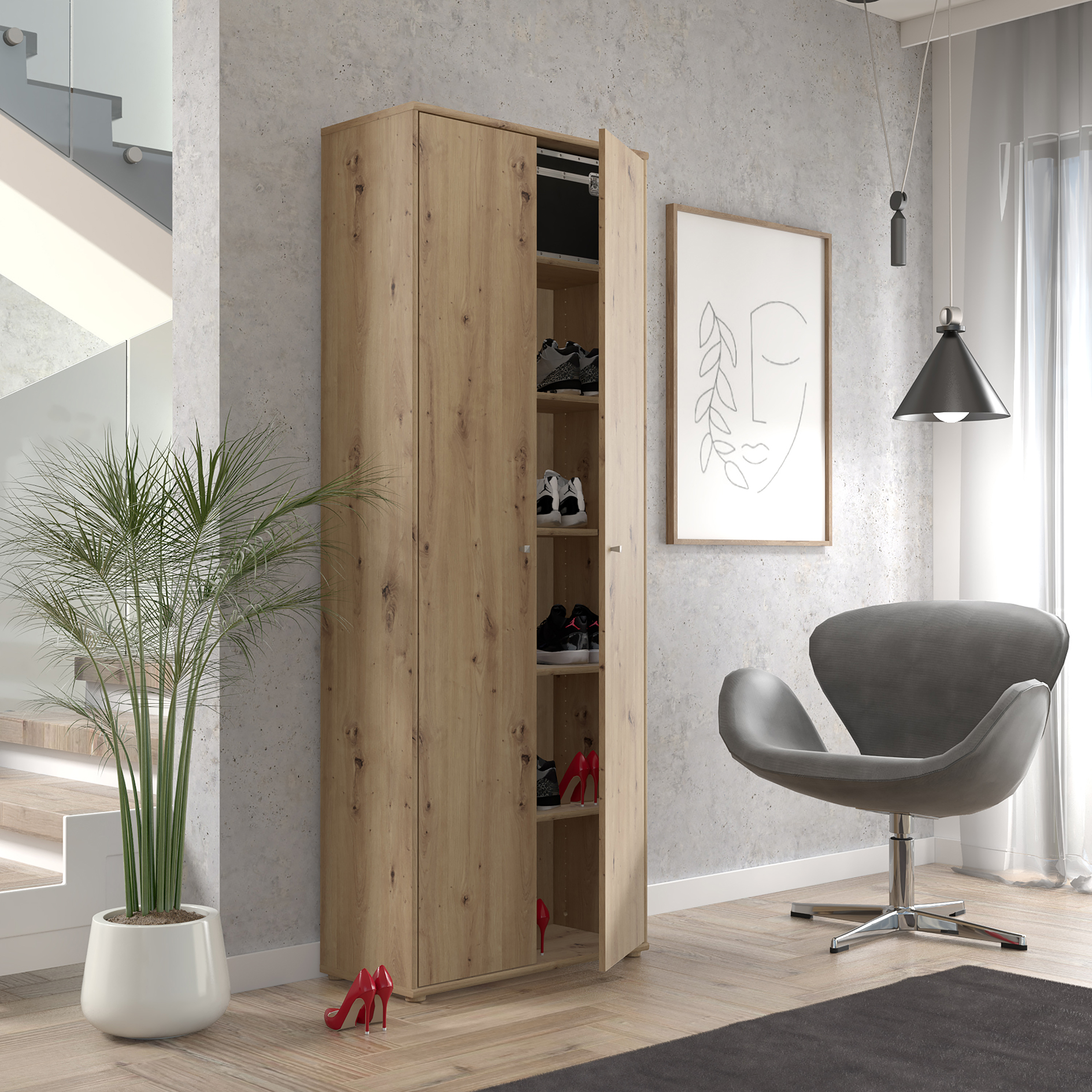 Hochschrank - Artisan Eiche - 73 cm
