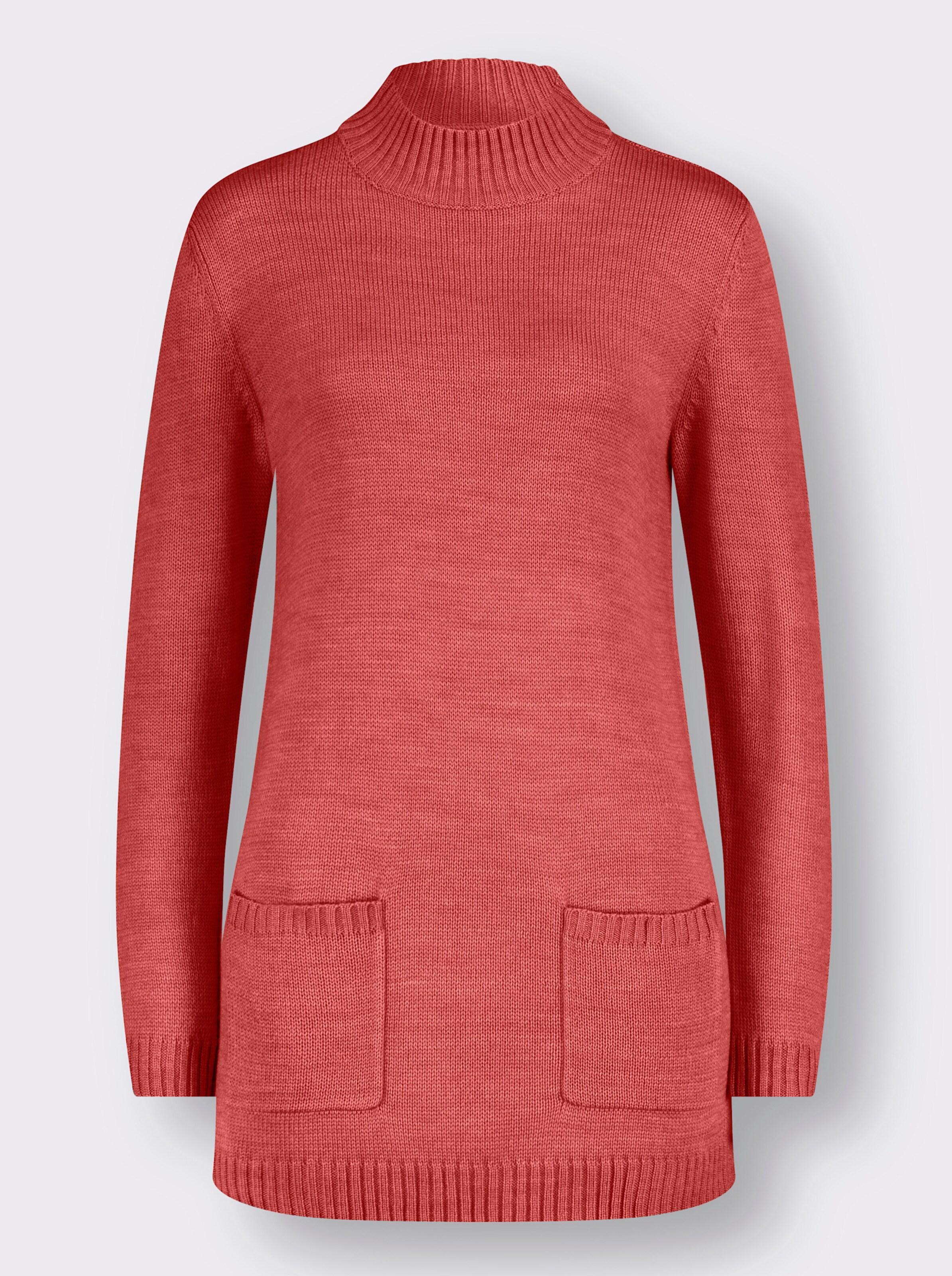 Longpullover mit Stehkragen