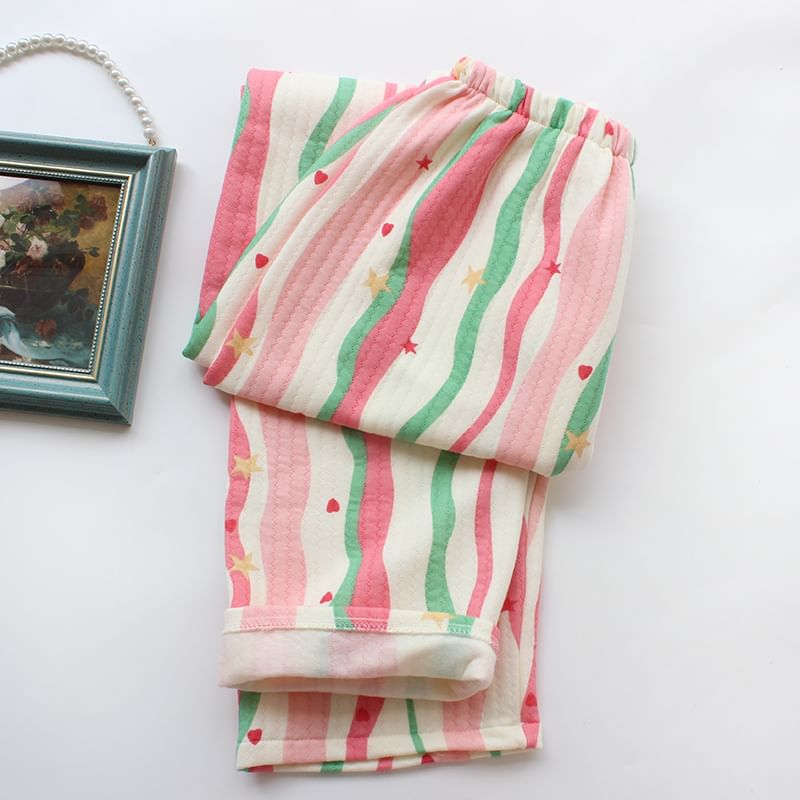 Dogini - Pyjamabroek met elastische taille en rechte pijpen en patroonprint