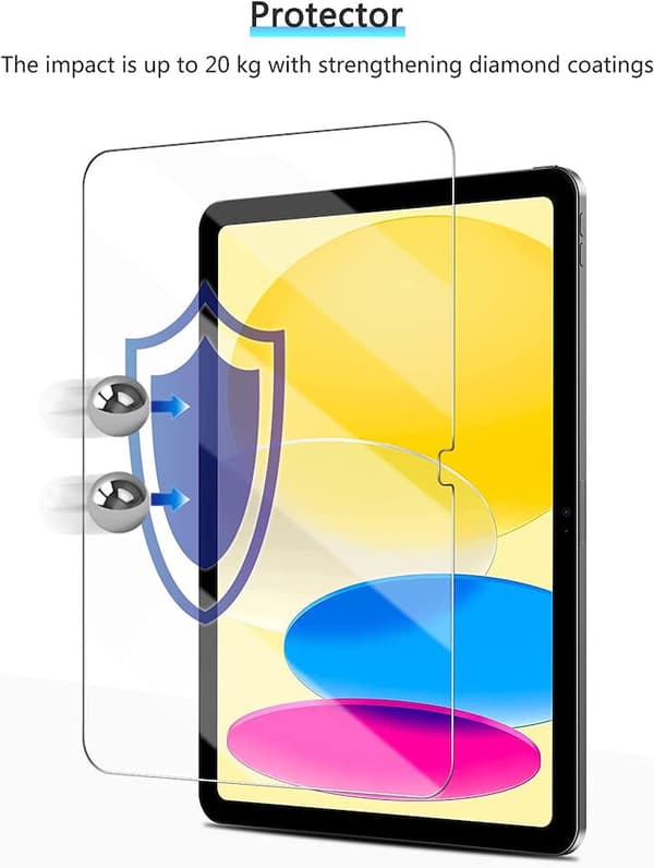 2-pakke skjermbeskytter for iPad 10 (10.9 tommer, 2022-modeller 10. generasjon) Herdet glass