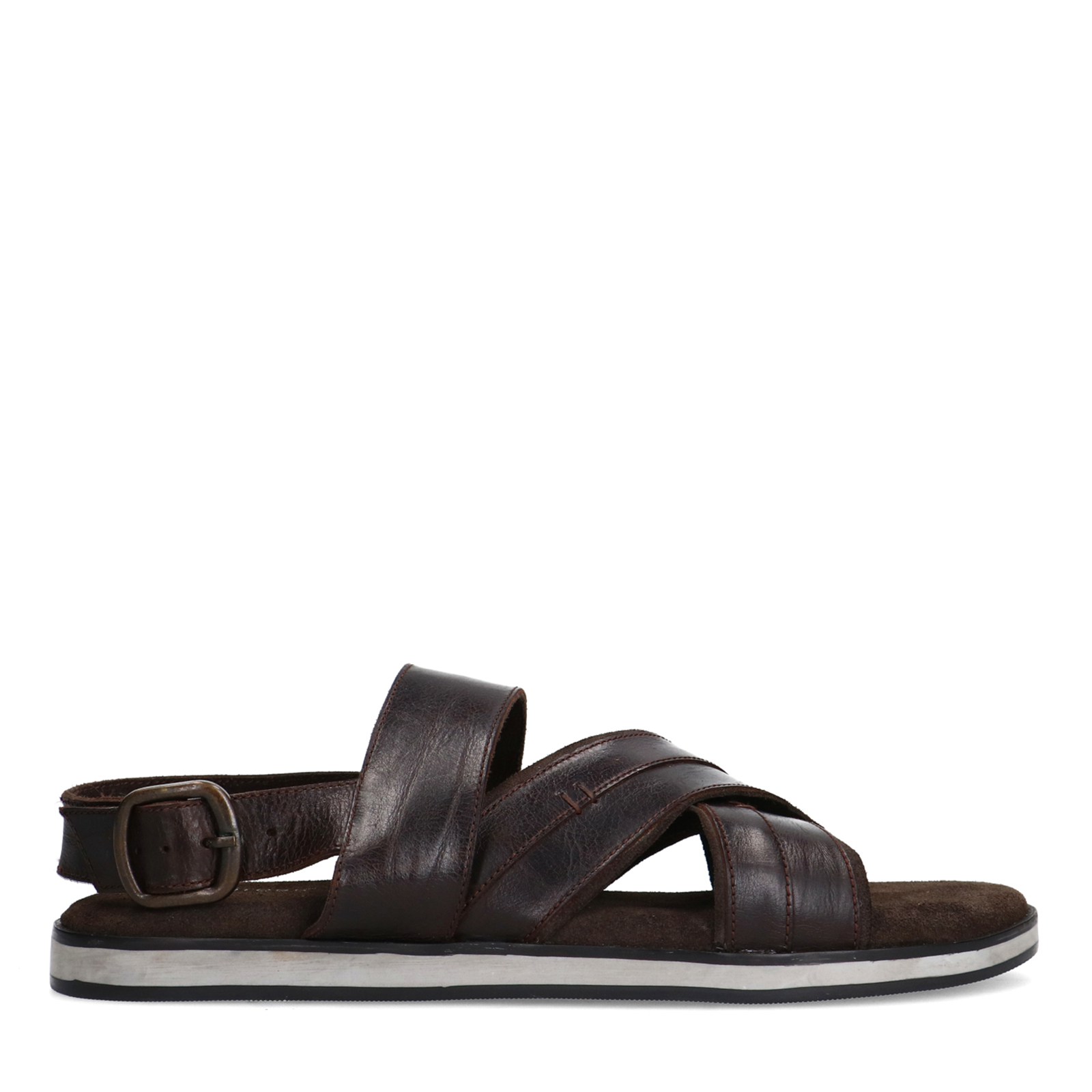Bruine leren sandalen