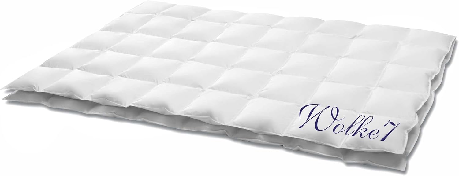 Wolke 7 Bettdecke 135x200 cm - Extra leicht / Sommer - Made in Germany Kassettendecke aus 100% Baumwolle - Allergiker geeignet