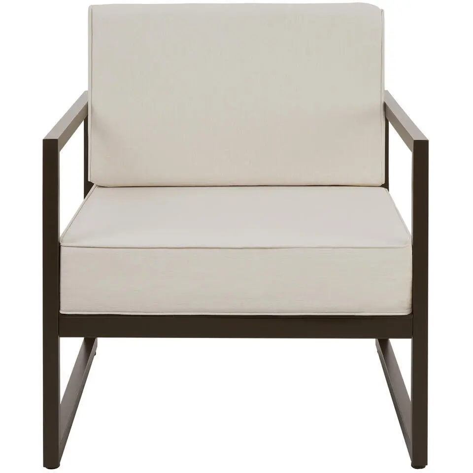 tectake - Tuin-loungefauteuil Comosa, XXL-kussens, Bruin / Beige