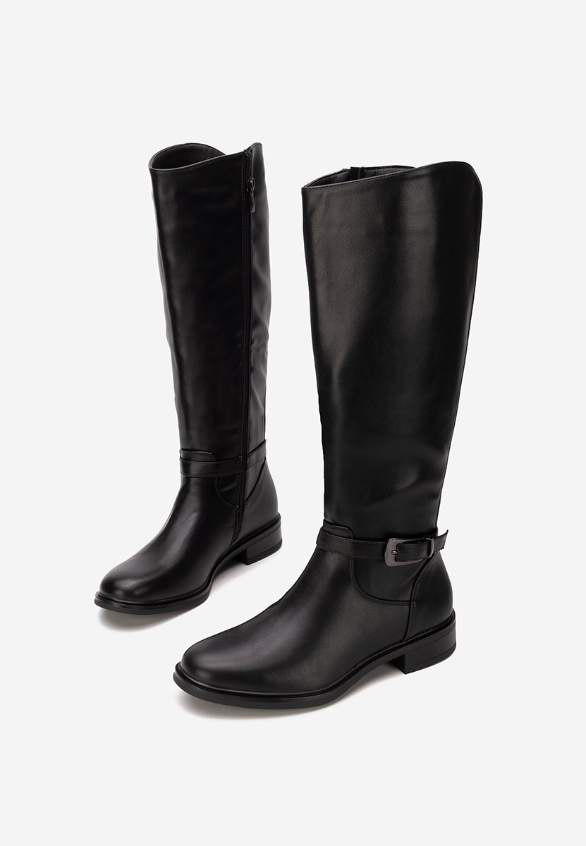 Bottes plates femme noires Lisandria