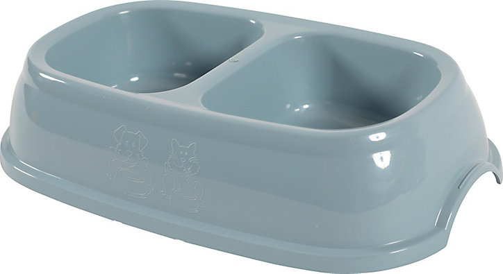 Gamelle double en plastique pour chat