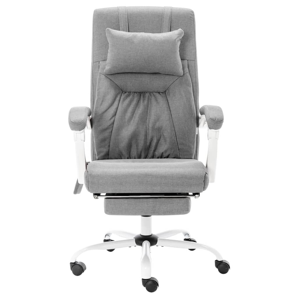 vidaXL Bureaustoel met massagefunctie, grijs, bekleed met stof