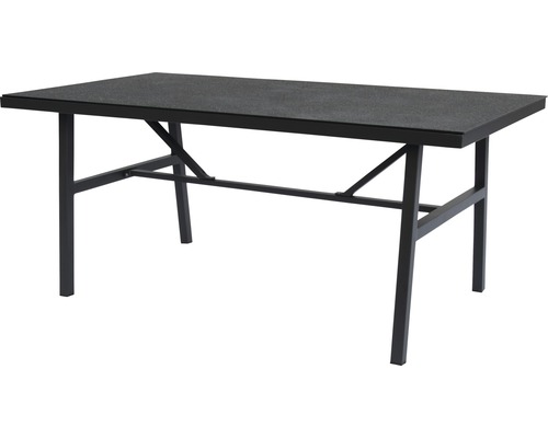 Garden Place Freya Alu 6-persoons 4-delige tuinmeubelset inclusief tafel 150 x 75 x 65 cm met 5 mm spray-stone veiligheidsglas blad en zitkussens, antraciet aluminium