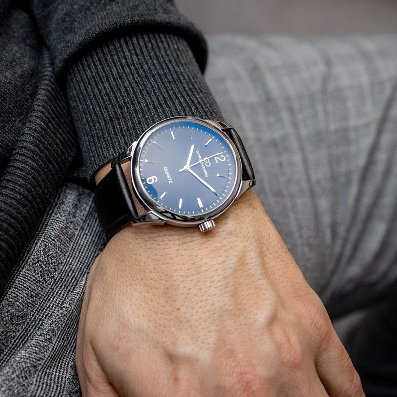 Montre Homme M. JOHN bracelet Cuir Noir