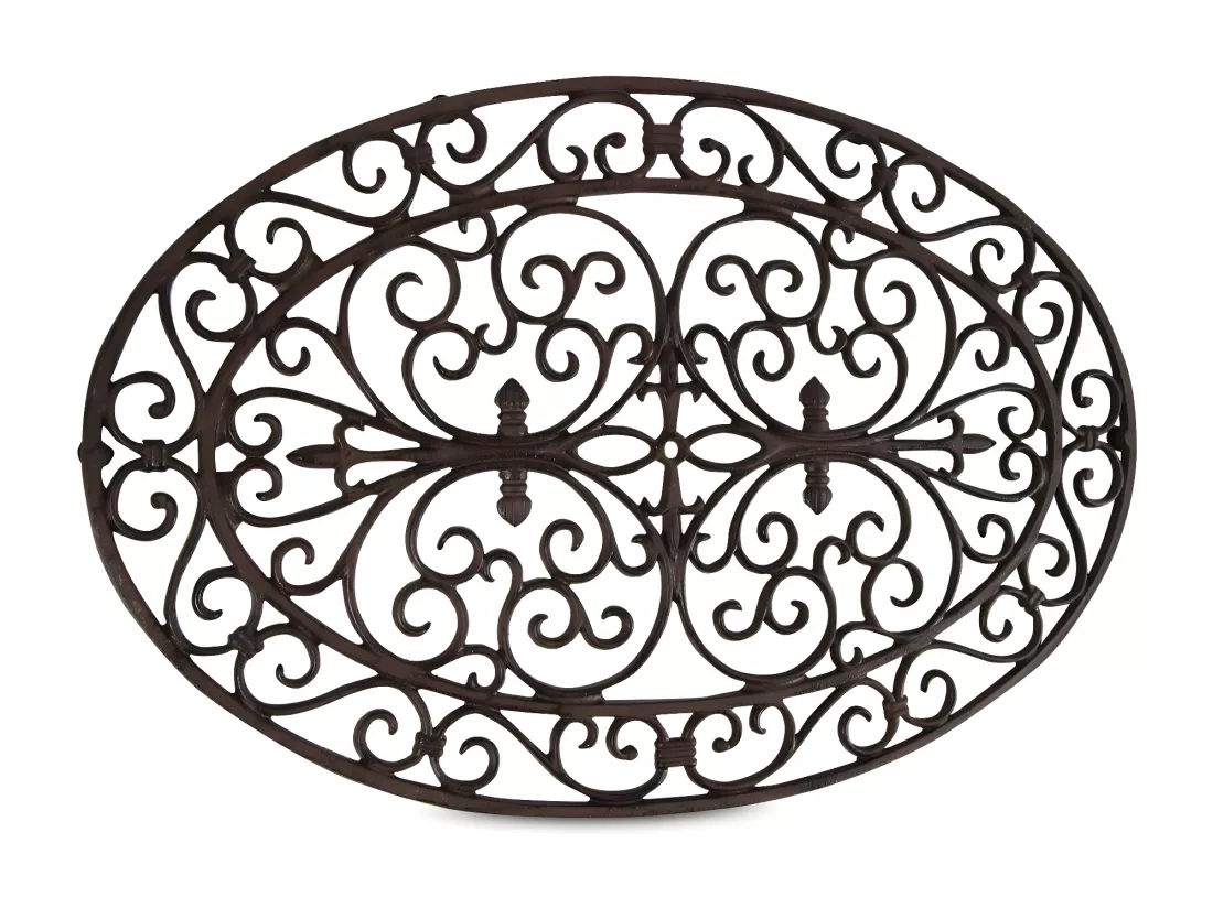 Paillasson ovale fonte Fonte Marron - Décoration d'Autrefois