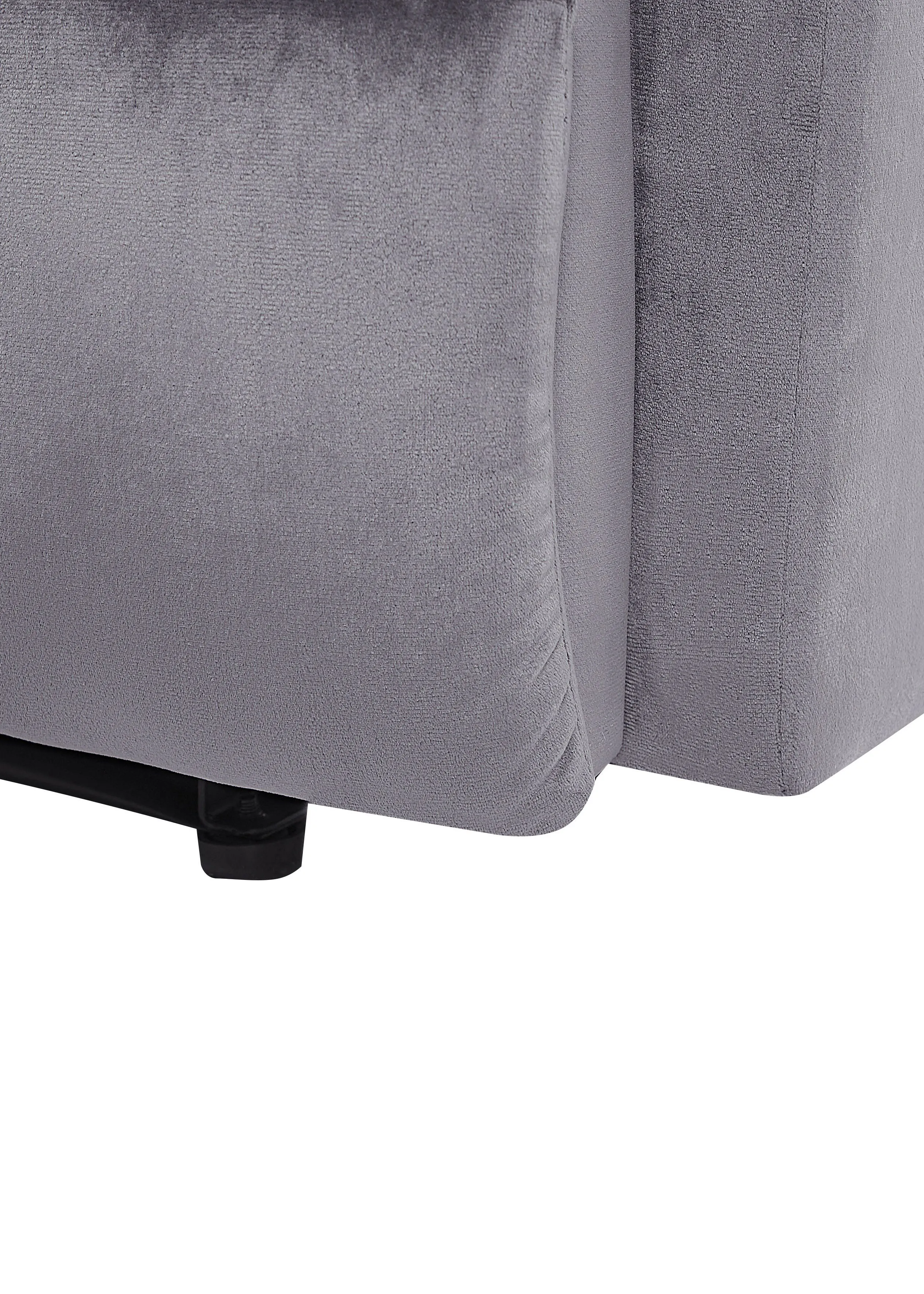 Relaxfauteuil ESLOV inclusief voetensteun Fluweel Grijs