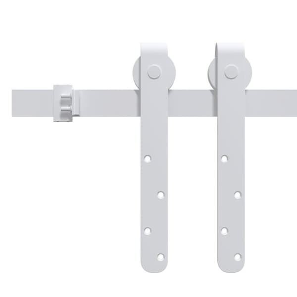 vidaXL Mini skyvedørsett karbonstål hvit 183 cm