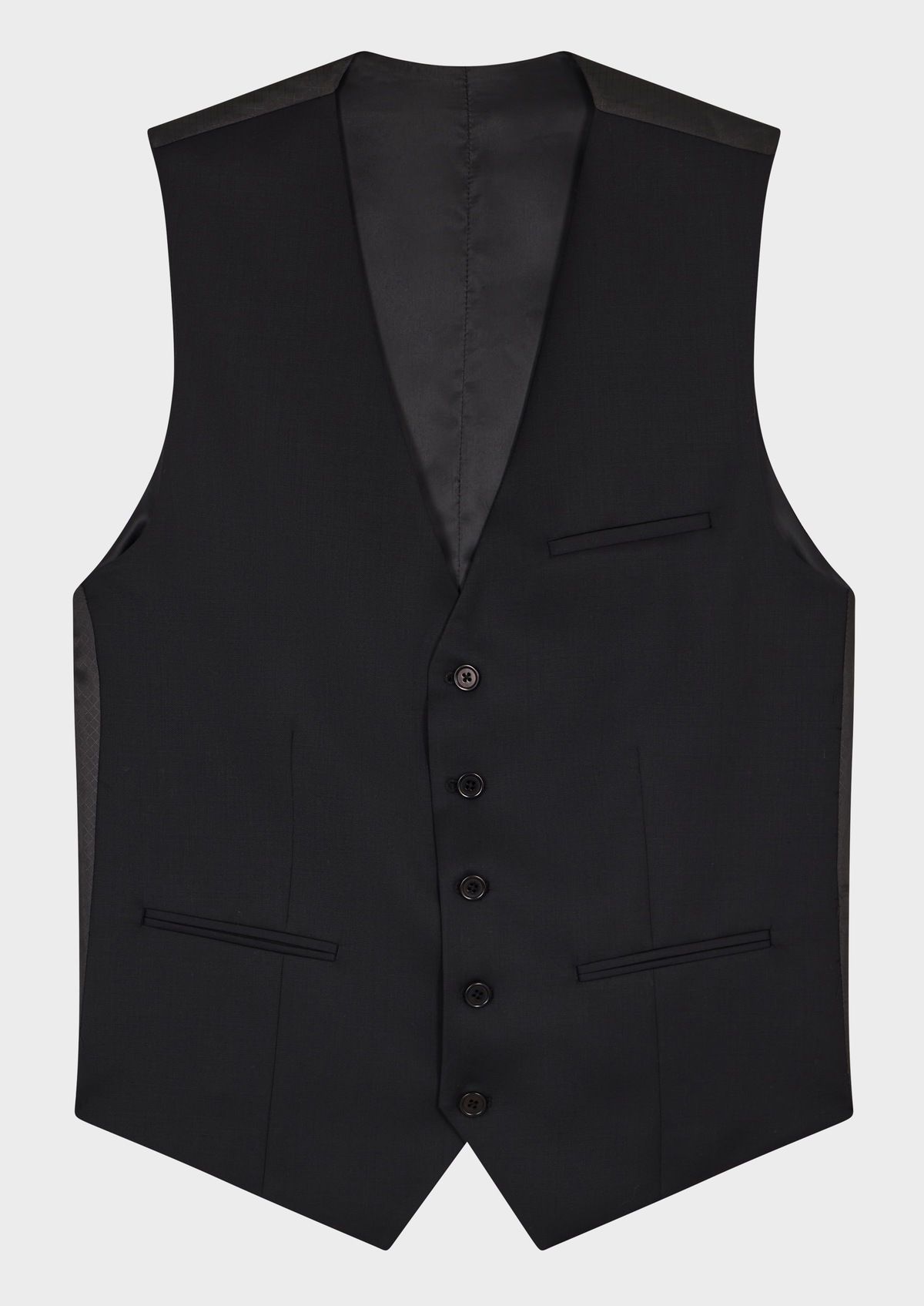 Gilet de costume en laine unie noire