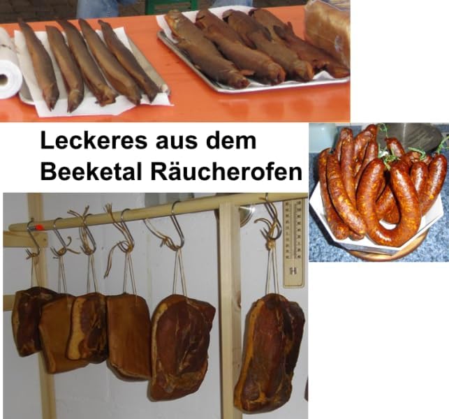 Beeketal 'BDSH-S03' elektrischer Edelstahl Räucherofen mit Wärmedämmung (doppelwandig), Räucherschrank mit Zeitsteuerung, Thermostat (30-135°C) und Gewürzschublade - (H/B/T) ca. 900 x 600 x 410 mm