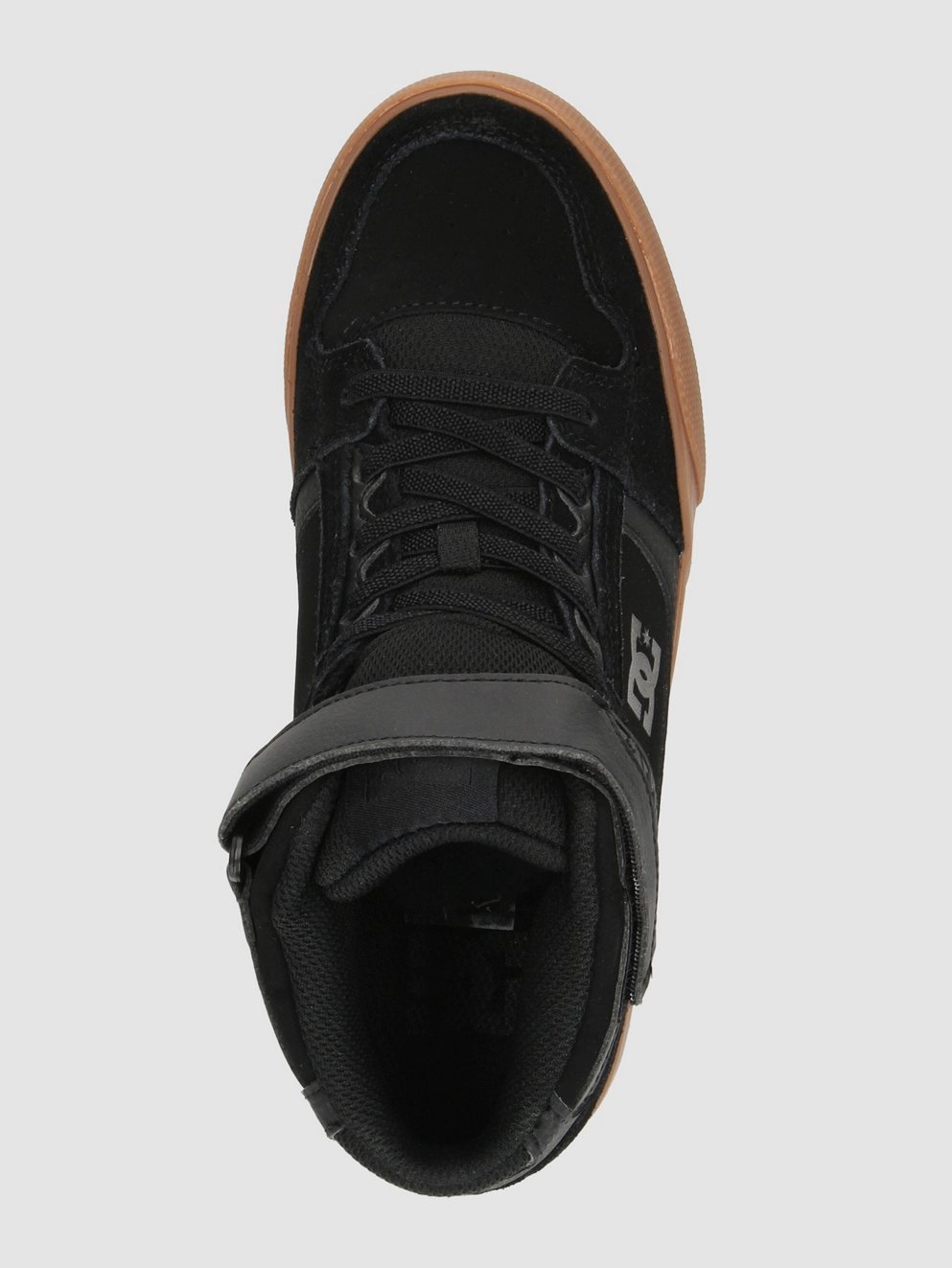 DC Pure High-Top EV Kids Skate Shoes black/gum