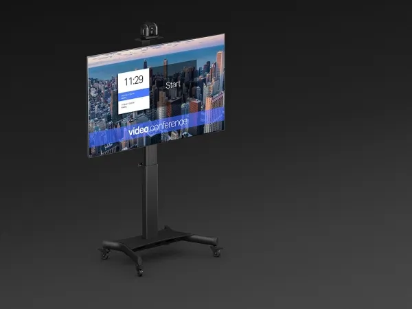 Multibrackets M Public 170 HD - Vogn med hjul - motoriseret - for LCD display - enkelt søjle, gulvstander - aluminium, stål - sort - skærmstørrelse: 32