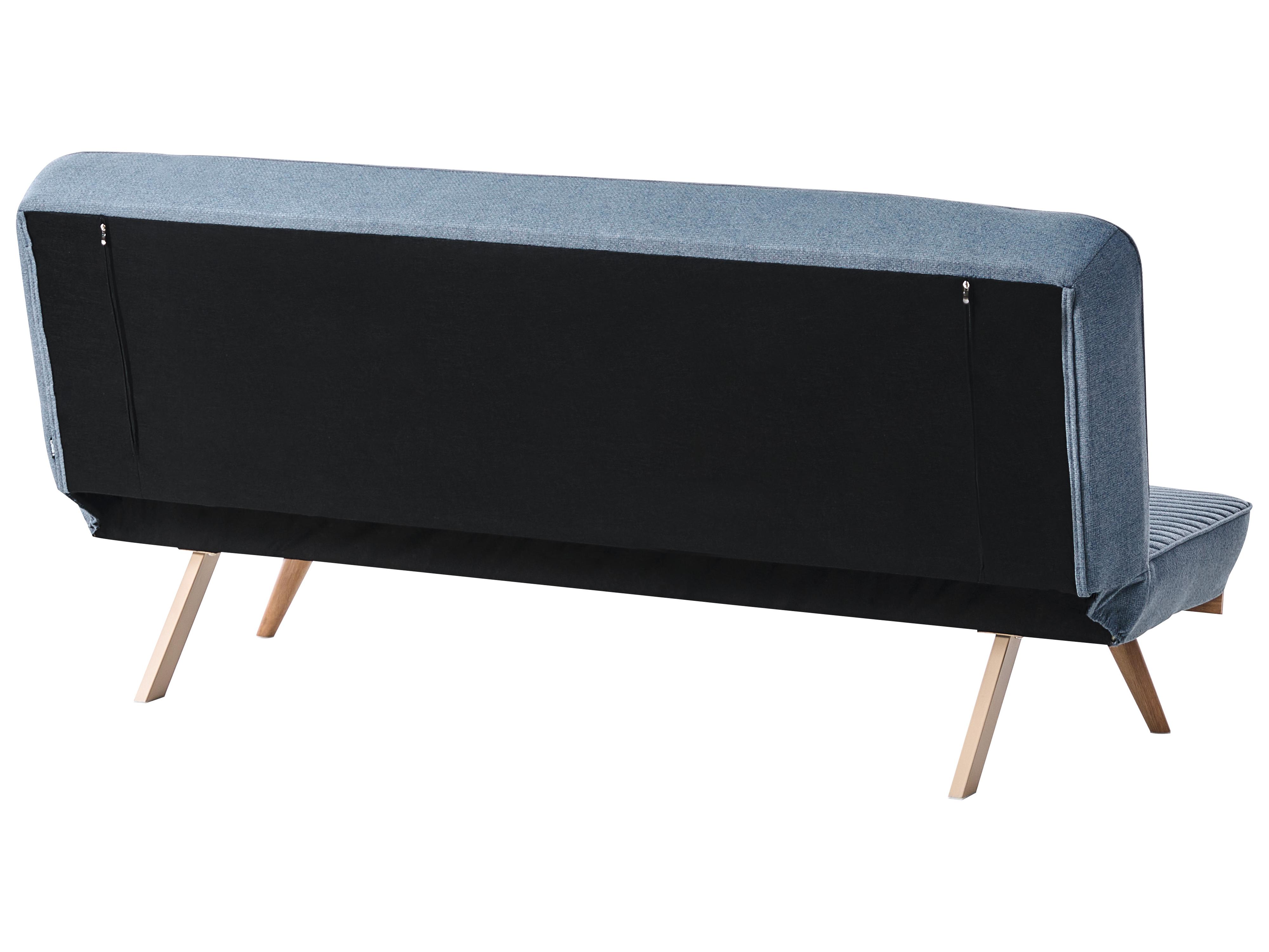 Slaapbank 2-zits KALFAFEL Stof Blauw
