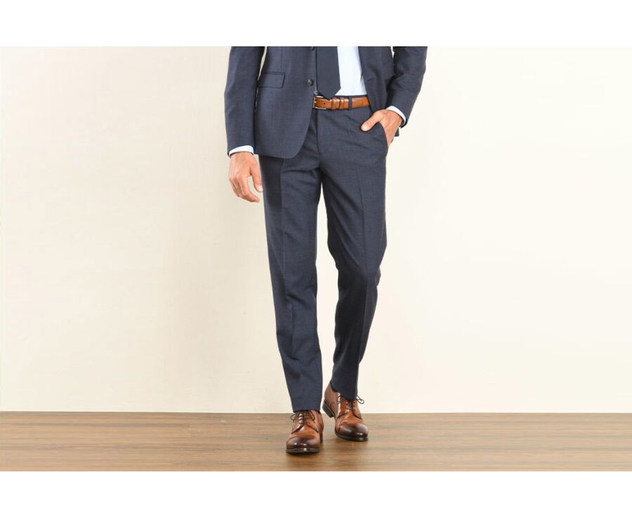 Pantalon de costume homme Bleu Foncé Chiné - LAZARE