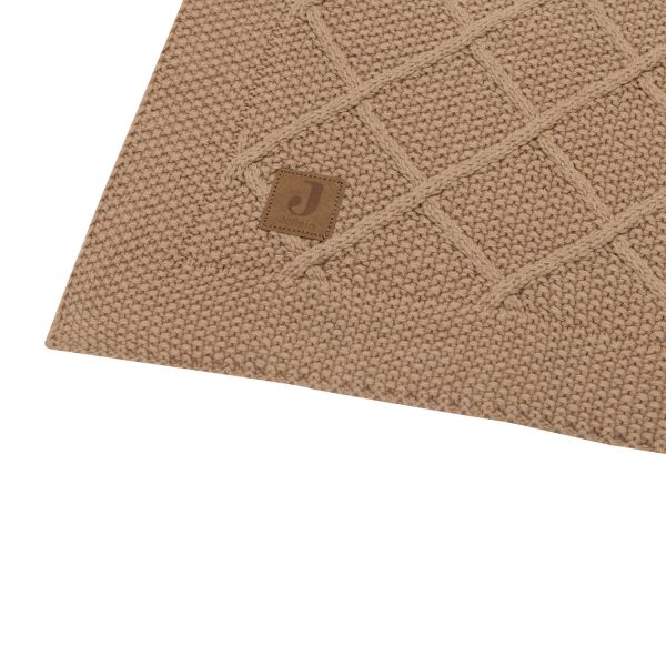 Jollein Check Knit Ledikantdeken - 100 x 150 cm - Biscuit
