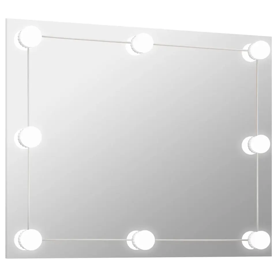 vidaXL - Wandspiegel Met Led-verlichting - Zilver - Glas - 80 x 60 cm