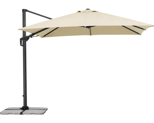 Schneider zweefparasol, tuinparasol Rhodos Twist, 300 x 300 cm, vierkant, naturel