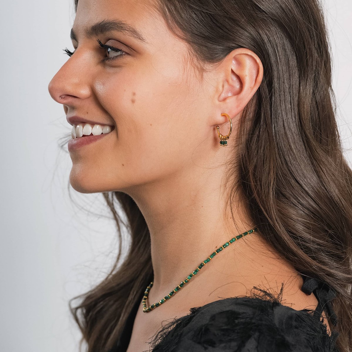 Collier Karia en pierres Malachite