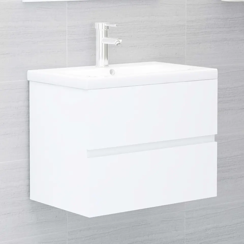 vidaXL - Wastafelkast - Wit - Bewerkt hout - 60 x 38.5 x 45 cm
