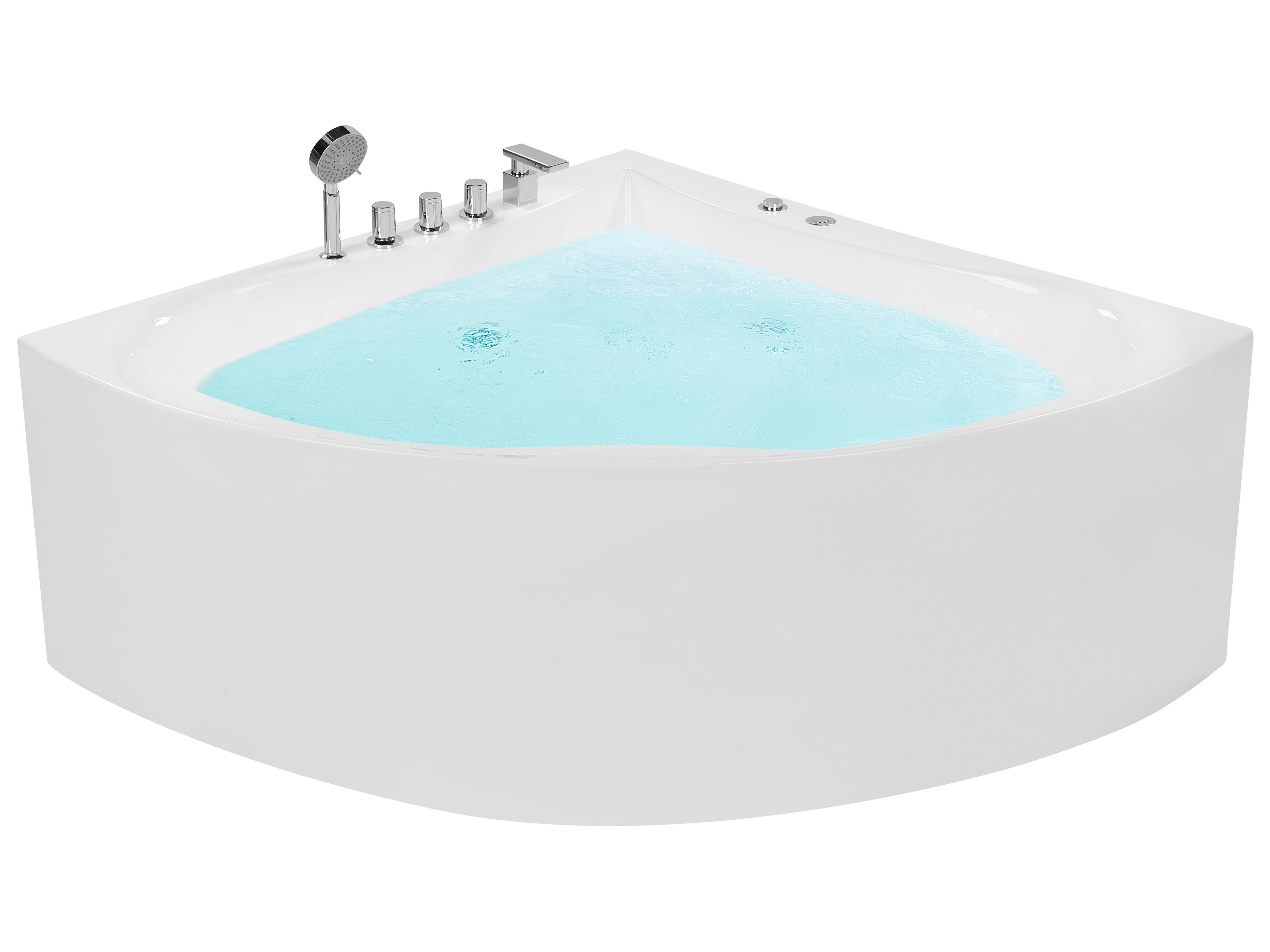 Hoek bubbelbad ISLITA 187 x 133 cm Wit
