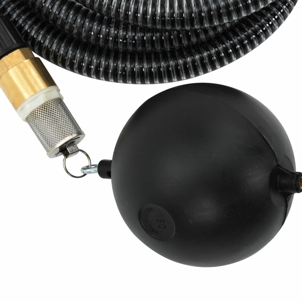 Tuyau d'aspiration avec raccords en laiton noir 1,1