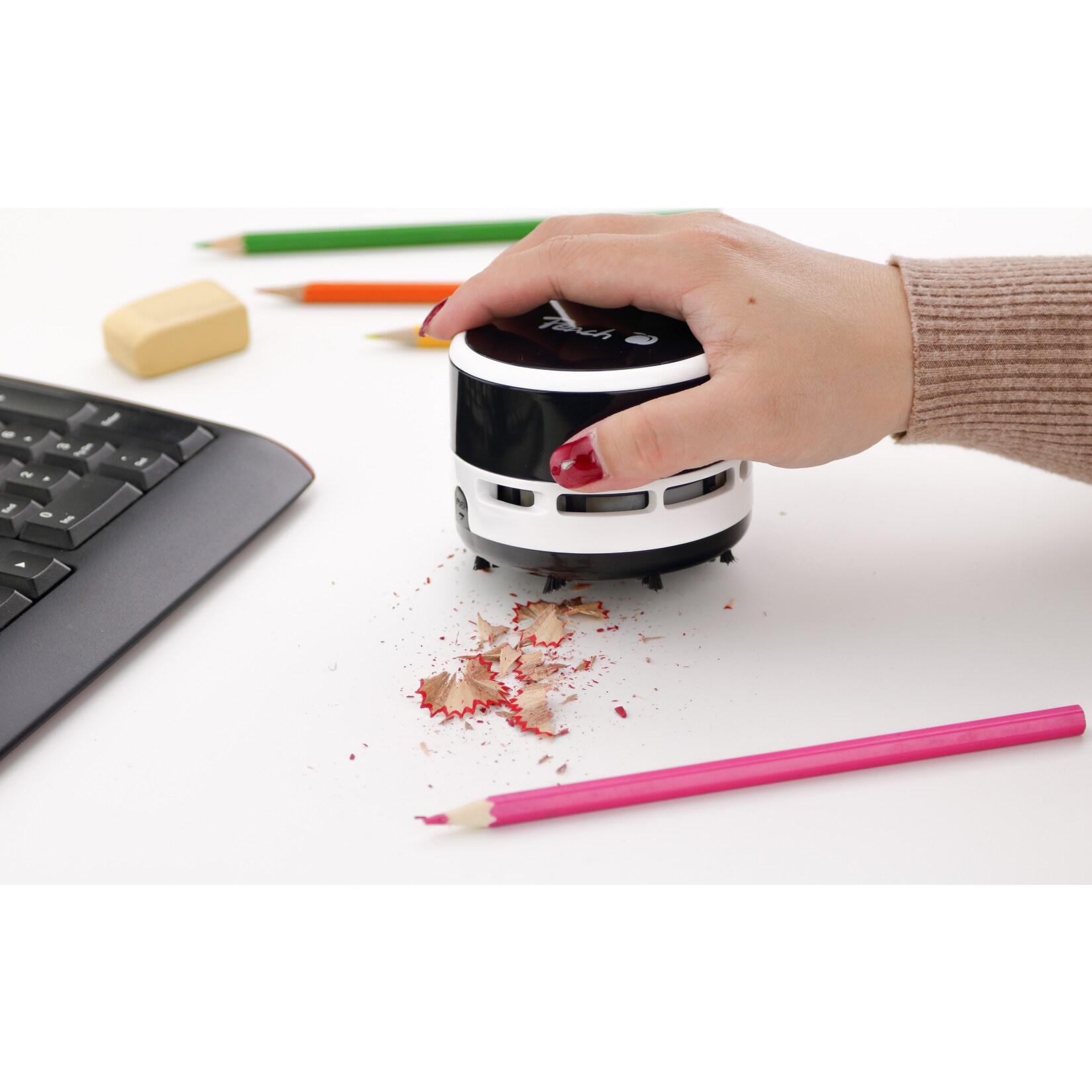 Peach Mini Tisch Staubsauger PA105 schwarz